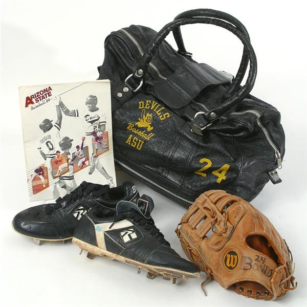 Barry Bonds - Barry Bonds Arizona State Game Used Glove and Equipment Collection