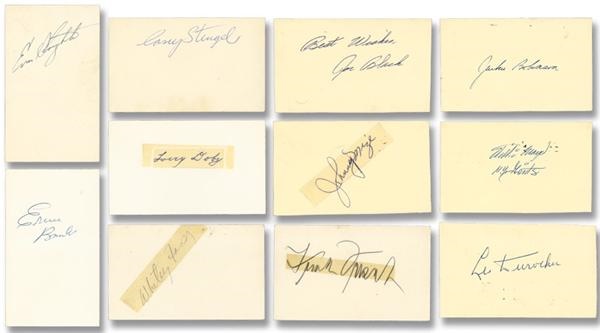 Baseball Autographs - 1950's Baseball Signed Government Postcards and 3x5's (11)