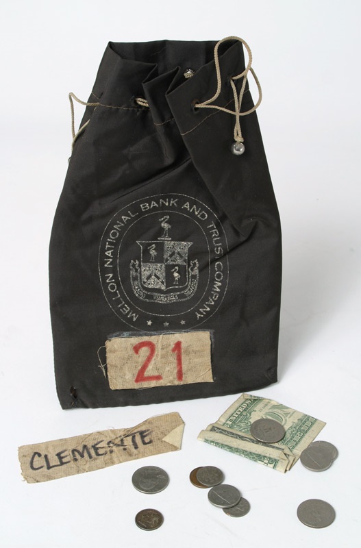 Roberto Clemente - Roberto Clemente's Personal Money Bag from His Locker