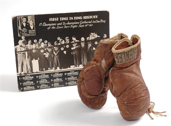 Muhammad Ali & Boxing - 1935 James J. Braddock World Championship Gloves from the Max Baer Fight