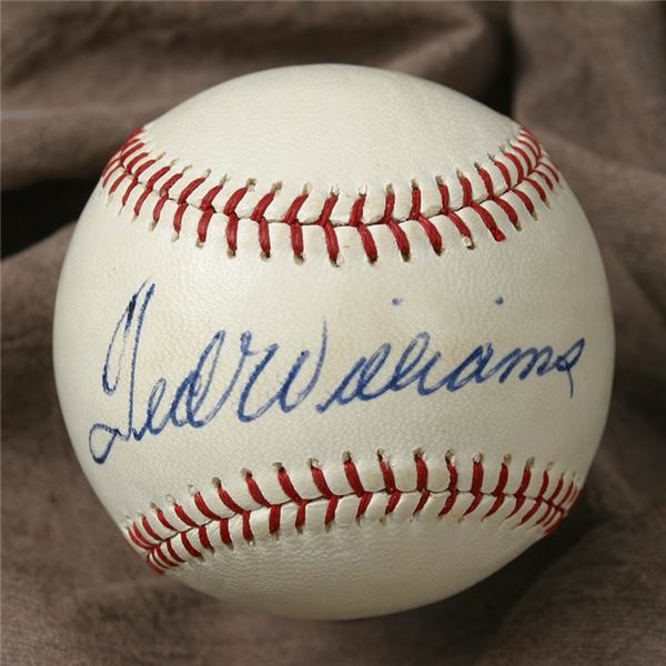 - Ted Williams Single Signed Baseball