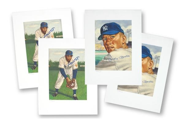 - Willie Mays-Mickey Mantle 1953 Topps Signed Lithos