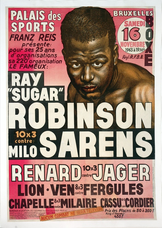 Sugar Ray Robinson vs. Milo Sarens Boxing Poster