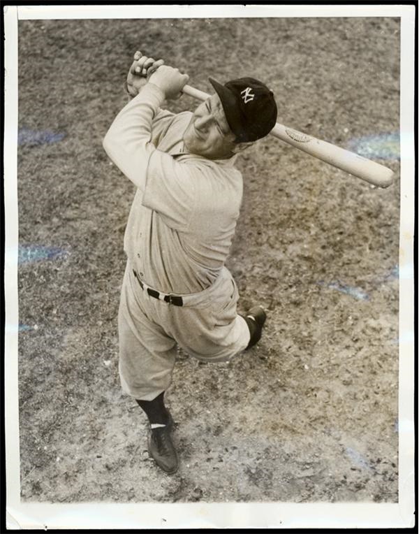 Baseball Photographs - 1936 Lou Gehrig Wire Photo