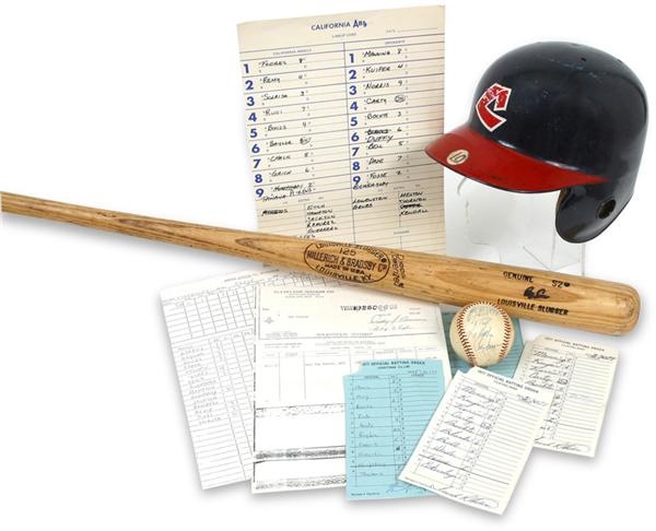 Ernie Davis - Dennis Eckersley No-Hitter Memorabilia from the Cleveland Indians Batboy