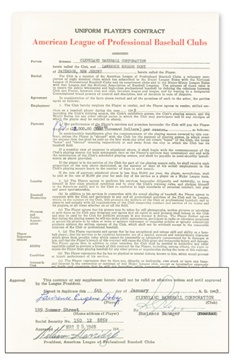 - 1949 Larry Doby Uniform Player's Contract