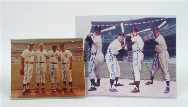 Mickey Mantle - Signed New York Centerfielders Photos (2)