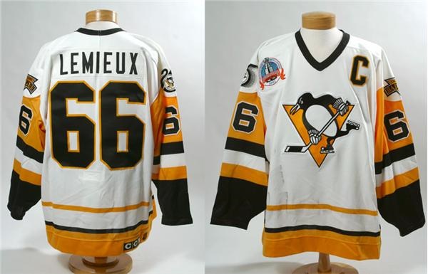 Hockey Sweaters - 1991-92 Mario Lemieux Game Worn Stanley Cup Finals Jersey