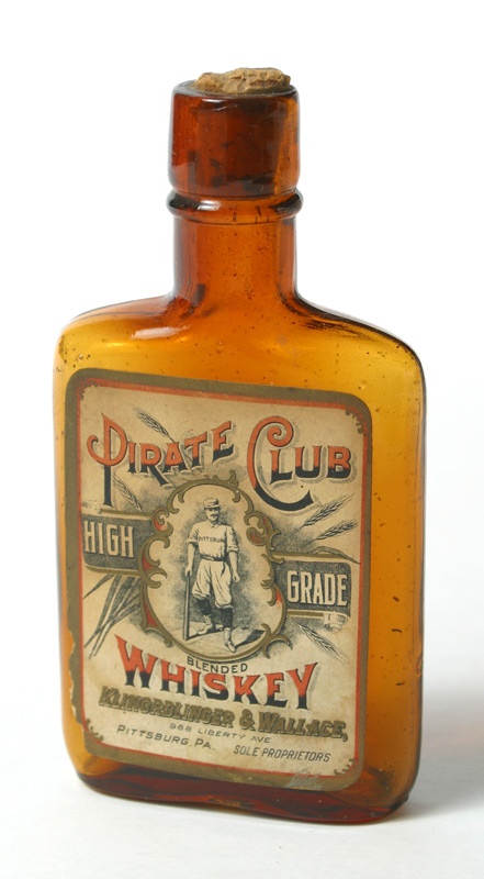 Clemente and Pittsburgh Pirates - Turn of the Century Pittsburgh Pirate Whiskey Bottle