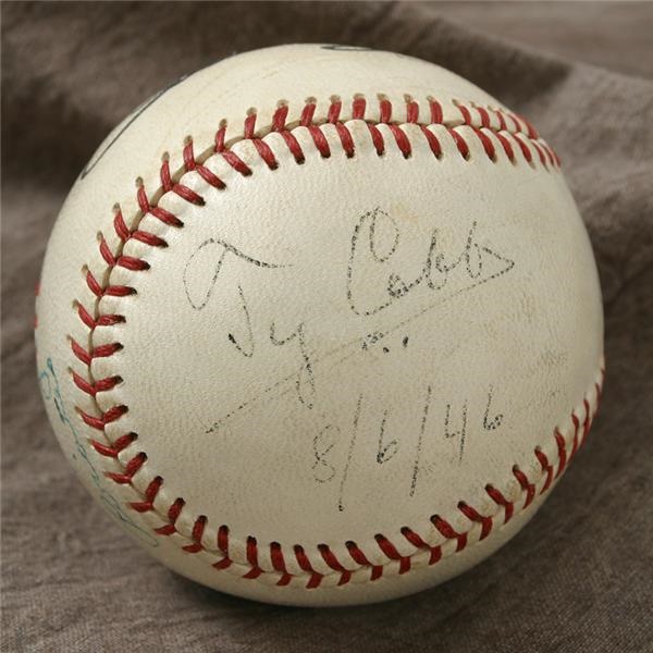 Autographed Baseballs - Ty Cobb, Honus Wagner & Pete Rose Signed Baseball