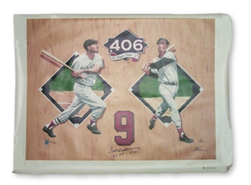 - Ted Williams Signed Triple Crown Giclee Print (34x46")