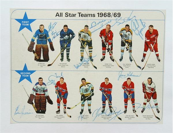Hockey Autographs - Signed 1969-70 Export A Calendar Pages (2)