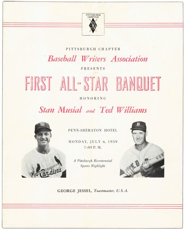 Baseball Autographs - 1959 Pittsburgh Baseball Writers All-Star Banquet Autographed Program with Richard Nixon