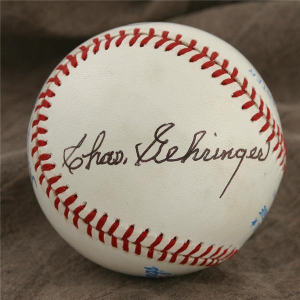 Autographed Baseballs - Hank Greenberg and Charlie Gehringer Dual Signed Baseball