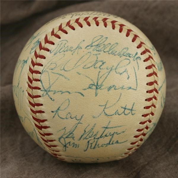 Autographed Baseballs - 1954 New York Giants Team Signed Baseball