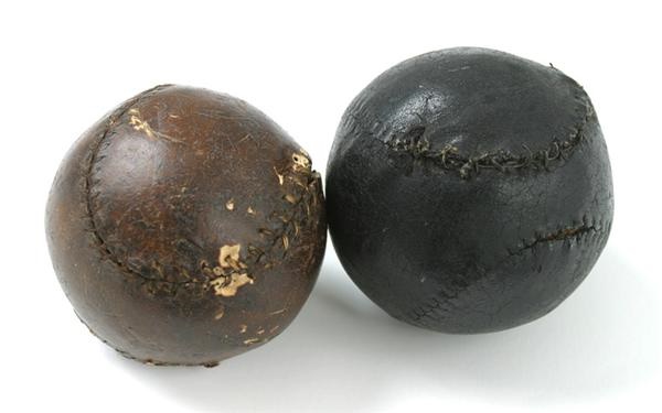 19th Century Baseball - Pair of Amazing 19th Century Baseballs