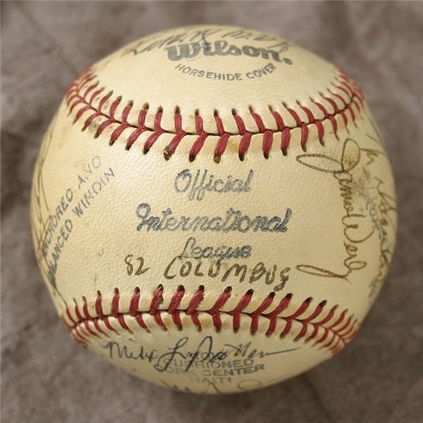 NY Yankees, Giants & Mets - 1982 Columbus Clippers-Signed Baseball With Don Mattingly