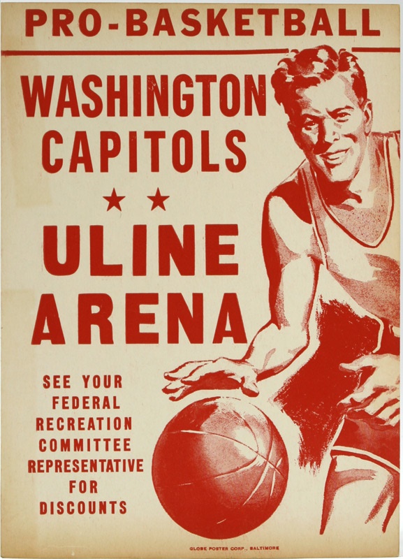 1950s NBA Washington Capitols Broadside