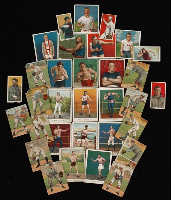 Collection of (205) Assorted Tobacco Cards (T201, T206, T218, T219, T220, and 27 Scrapps Caramel,) Baseball, Boxing, Track and Field