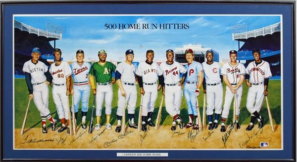 500 Home Run Hitters Signed Poster