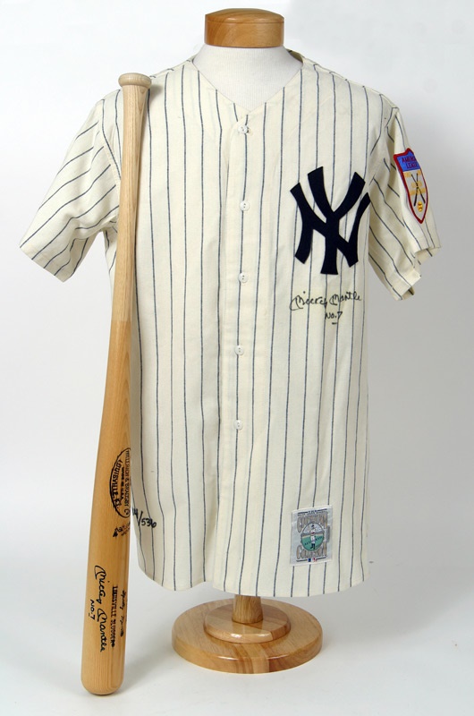 Mickey Mantle - Mickey Mantle Autographed Jersey & Bat