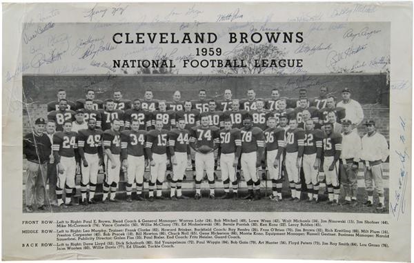 Football - 1959 Cleveland Browns Team Signed Photo