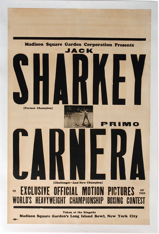 Jack Sharkey vs. Primo Carnera Fight Film Poster