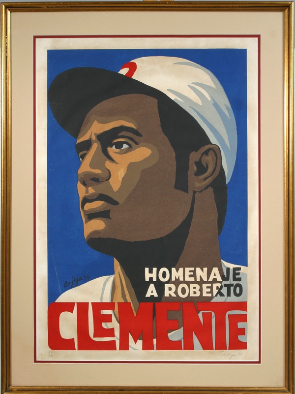 Important 1974 Roberto Clemente Silkscreen by Luis German Cajiga