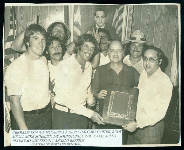 Baseball Photographs - 1974 Mike Schmidt & Gary Carter Caguas Criollos Photo