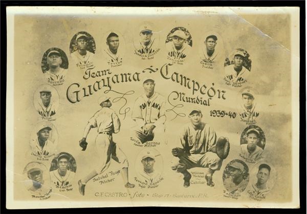 Baseball Memorabilia - Satchel Paige 1939-40 Guayama Team Montage Photo