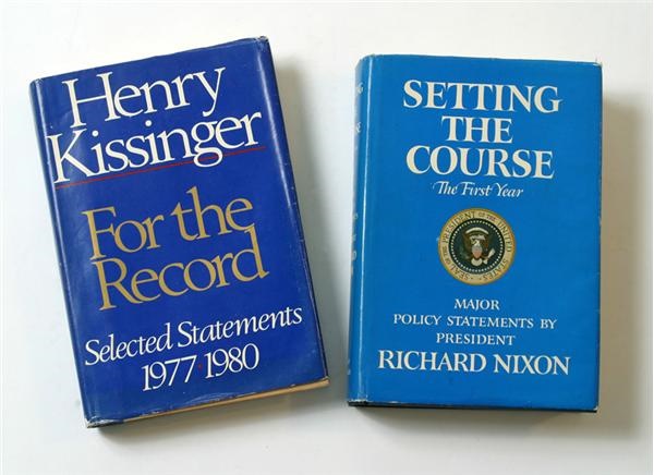 Pop Culture Autographs - Nixon as President and Kissinger Signed Books