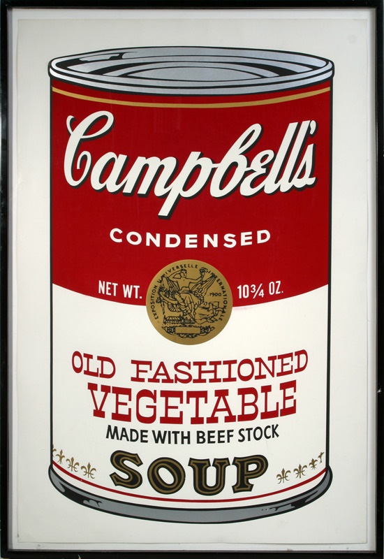 Baseball Art - 1969 Andy Warhol Campbell's Soup Silkscreen from the Charlie Sheen Collection