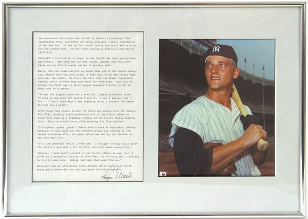 - Roger Maris Signed Photo/Document