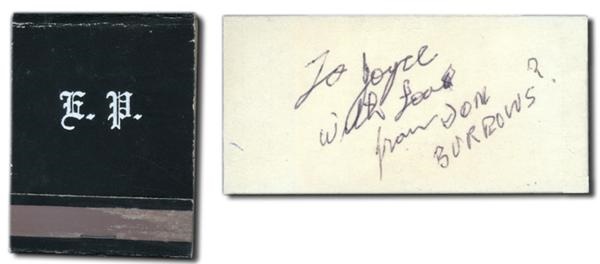 Elvis Presley - Elvis "Jon Burrows" Signature and Matchbook