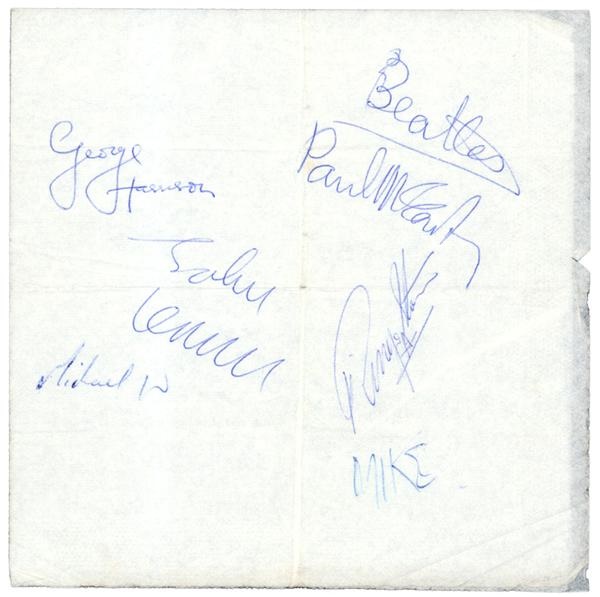 - Beatles Signed Napkin