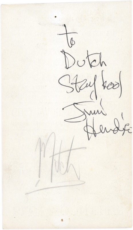 - Jimi Hendrix Signed Card