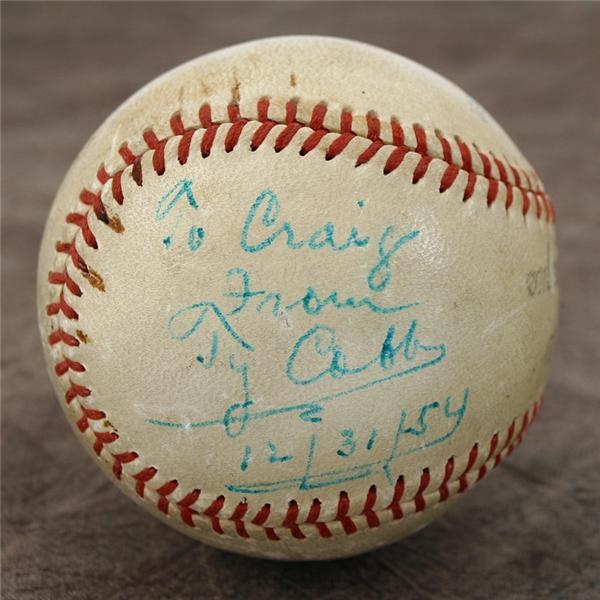 Single Signed Baseballs - Ty Cobb Single Signed Baseball