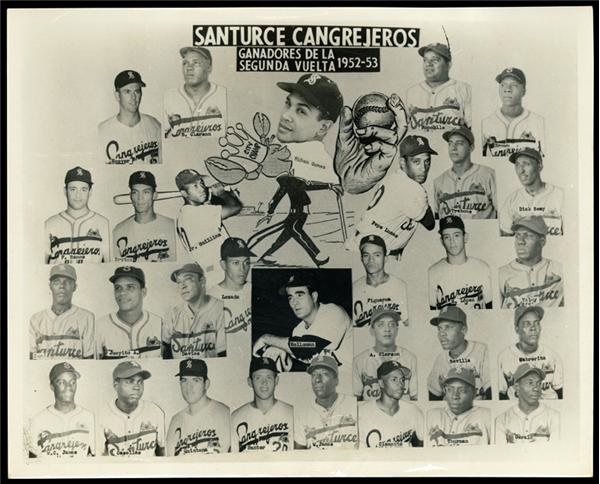 Roberto Clemente - Roberto Clemente 1952-53 Santurce Crabs ROOKIE Team Montage