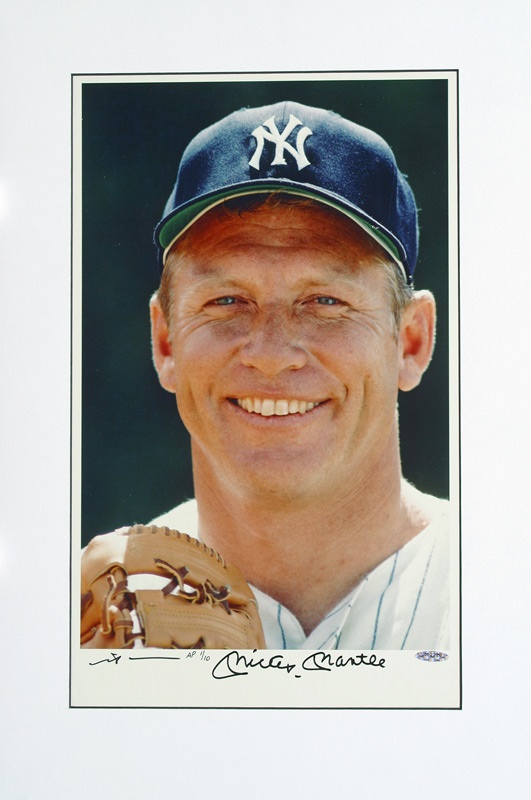 Mickey Mantle Signed Photo by Neil Leifer