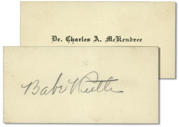 Babe Ruth - Babe Ruth Signed Business Card