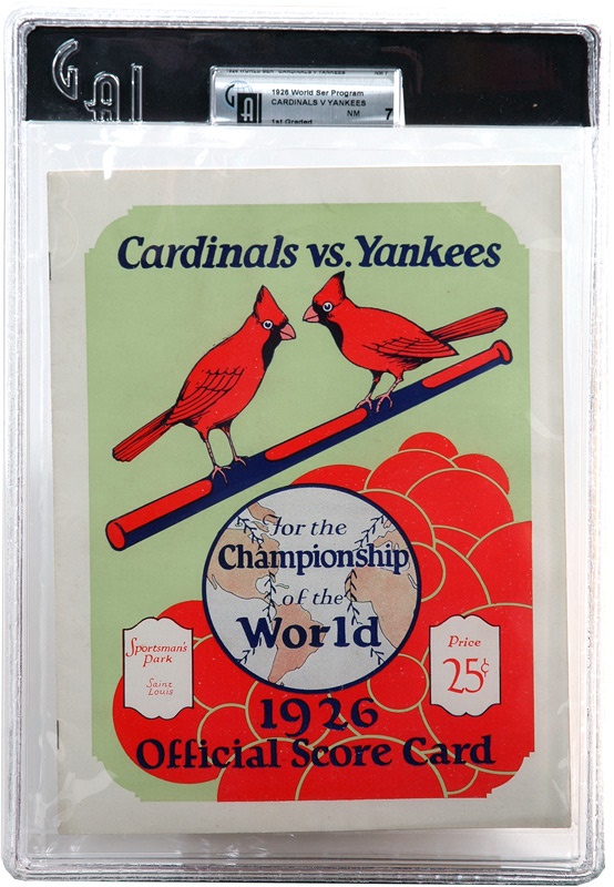 Baseball Publications and Tickets - 1926 World Series Program Graded GAI 7 NRMT