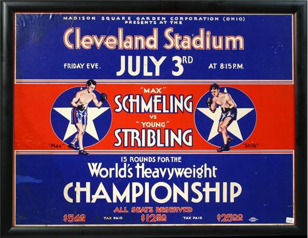 Muhammad Ali & Boxing - 1931 Max Schmeling -Young Stribling Heavyweight Championship Site Poster