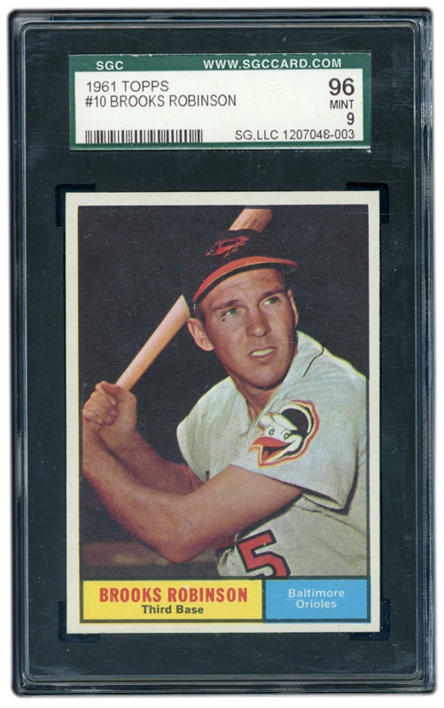 Post War Baseball Cards - 1961 Topps #10 Brooks Robinson SGC 96