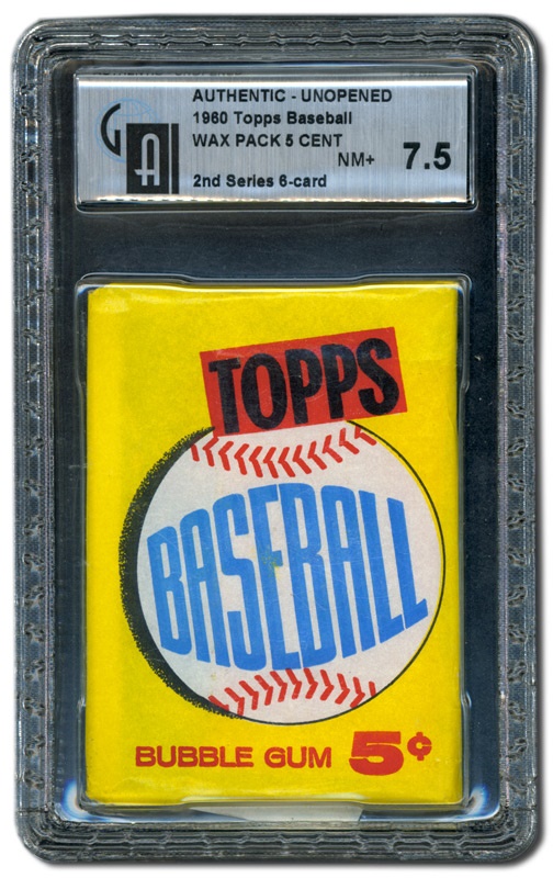Unopened Cards - 1960 Topps Baseball 2nd Series Wax Pack GAI 7.5 (Yaz)