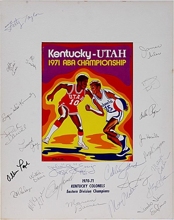 - 1971 Autographed ABA Kentucky/Utah Championship Program Original Art
