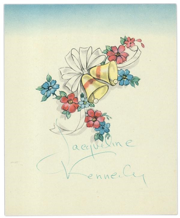 Pop Culture Autographs - 1960's Jackie Kennedy Signed Card