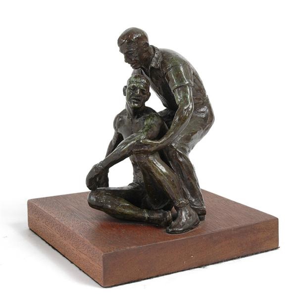 Joseph Brown Bronzes - "Pieta" Boxer and Referee Bronze by Joseph Brown