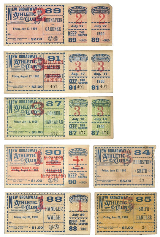 1900 Boxing Ticket Collection