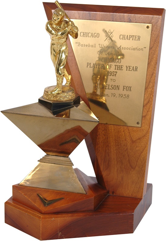 Baseball Rings, Trophies, Awards and Jewel - 1957 Nellie Fox Chicago Player of the Year Trophy