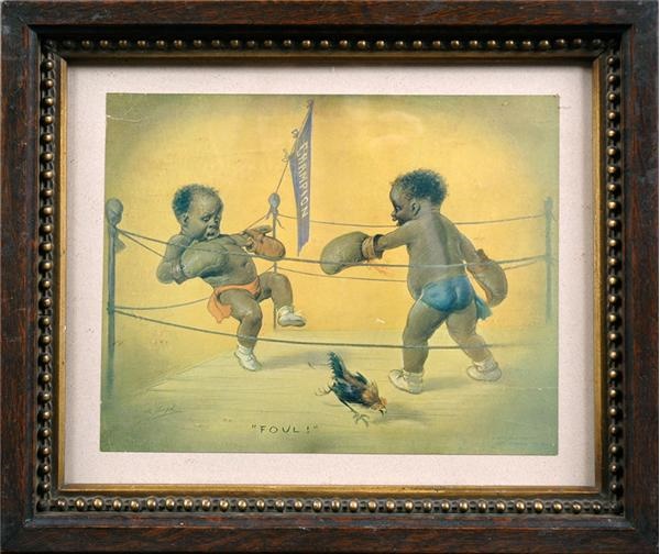 Jack Johnson - Black Kids Boxers 1905 Print